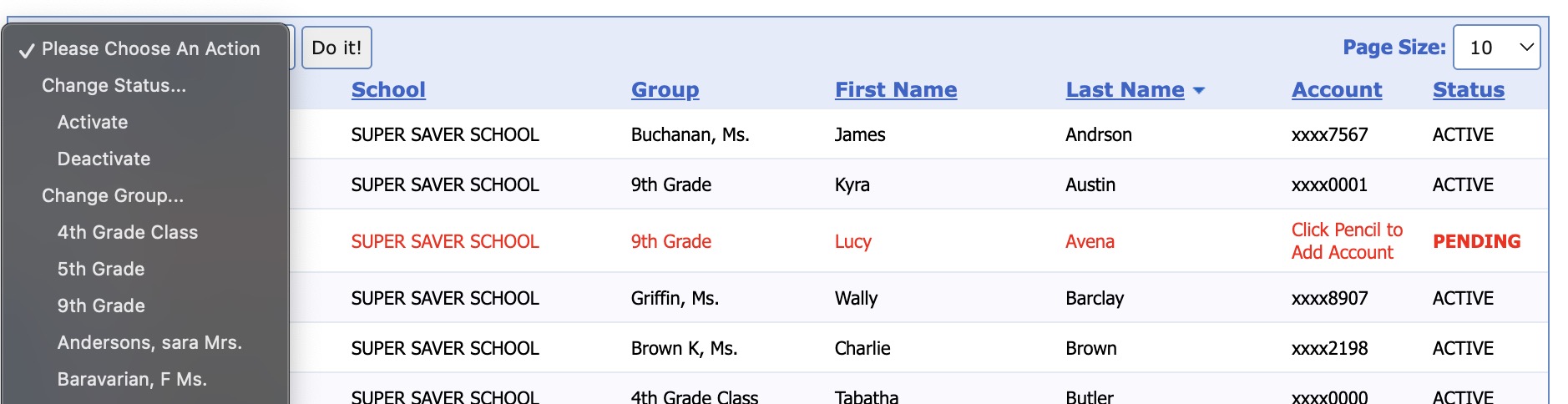move students up a grade